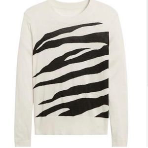 Silk Cashmere Relaxed Zebra Sweater